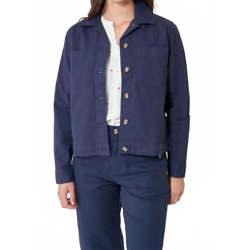 NEW BATELA button down twill jacket in navy